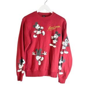 Vintage Style Disney Mickey Mouse Sweatshirt All Over Design Size M